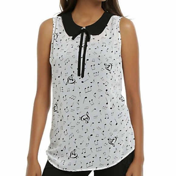 Hot Topic Tops - Music Note Sleeveless Top